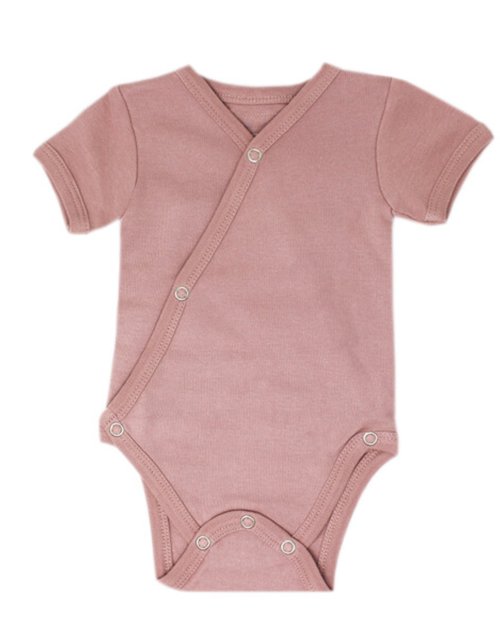 L'oved Baby Short Sleeve Kimono Bodysuit - Mauve Preemie/Newborn