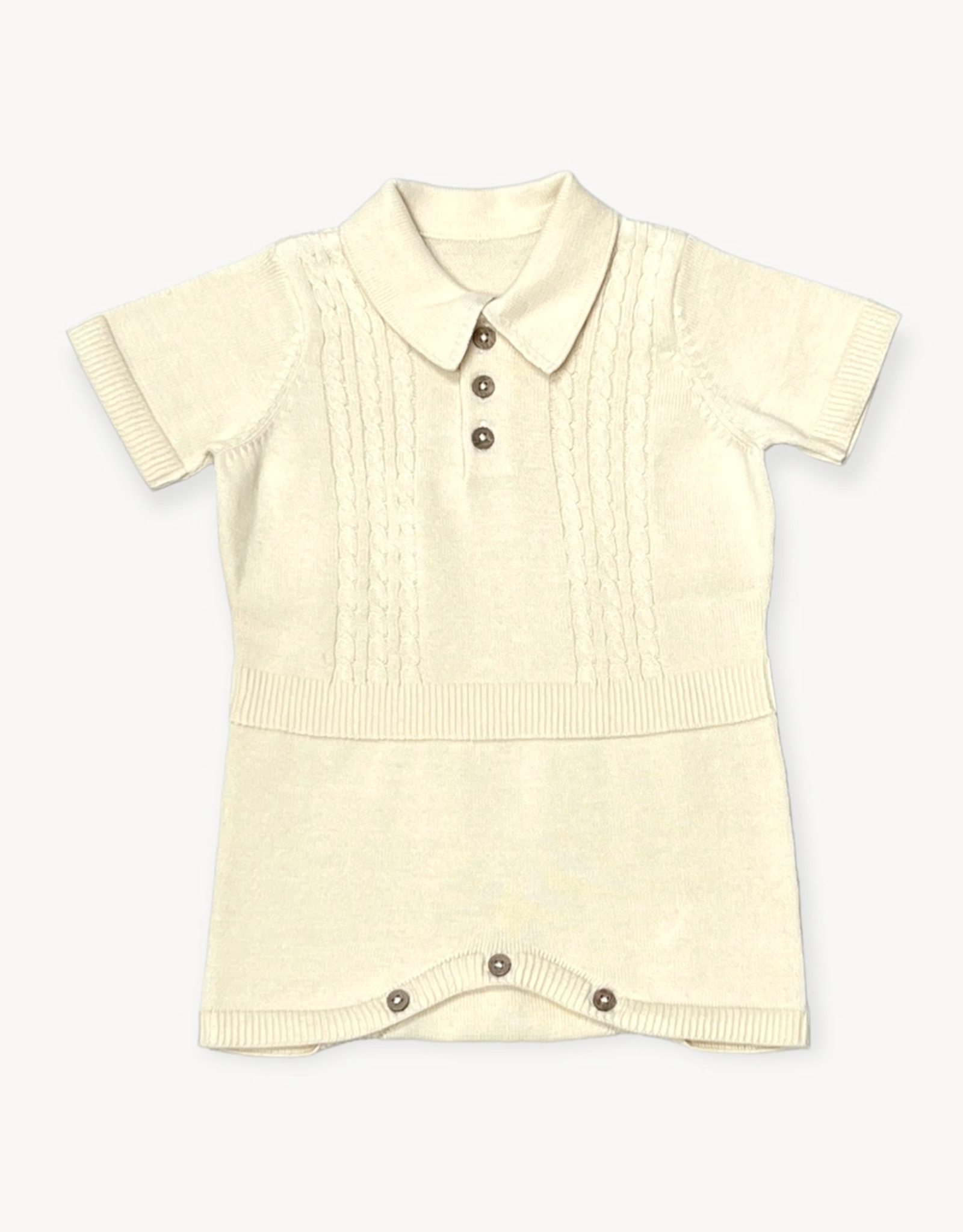 Viverano Milan Collar & Cable Knit Bodysuit - Cream