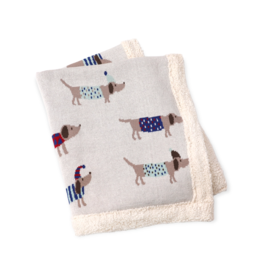 Viverano Cozy Sherpa Knit Baby Blanket - Dachshund