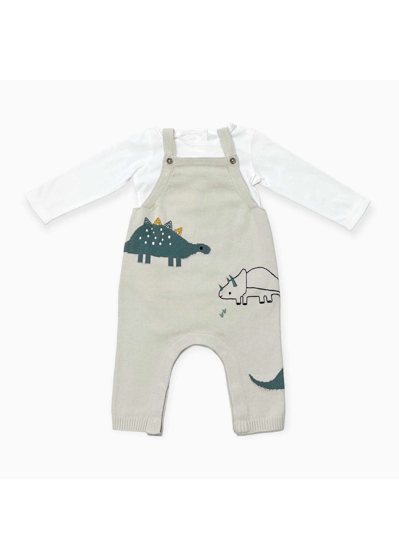 Viverano Dino Jacquard Knit Overall Set - Stone