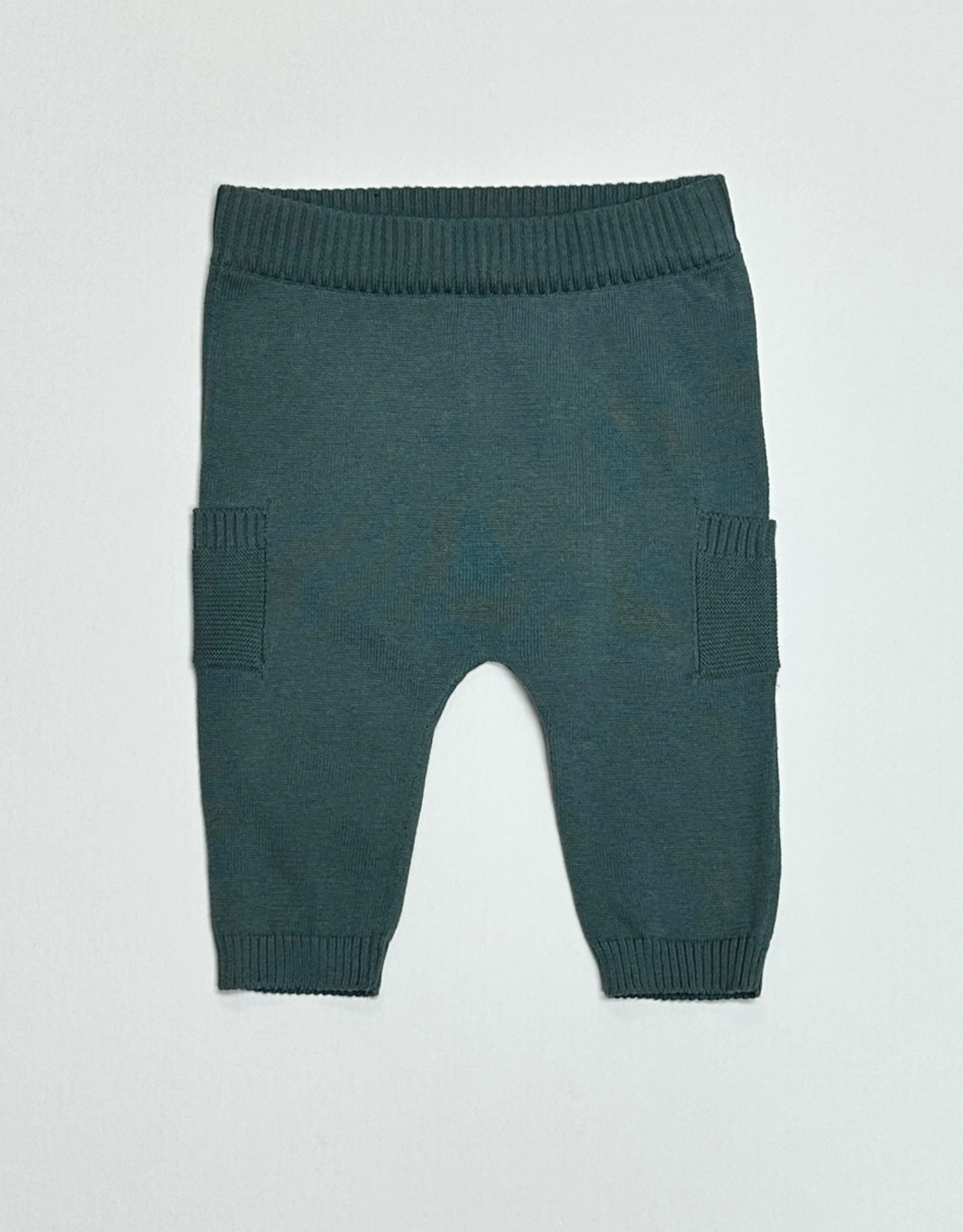 Viverano Baby Side Pocket Sweater Knit Pants - Teal Blue