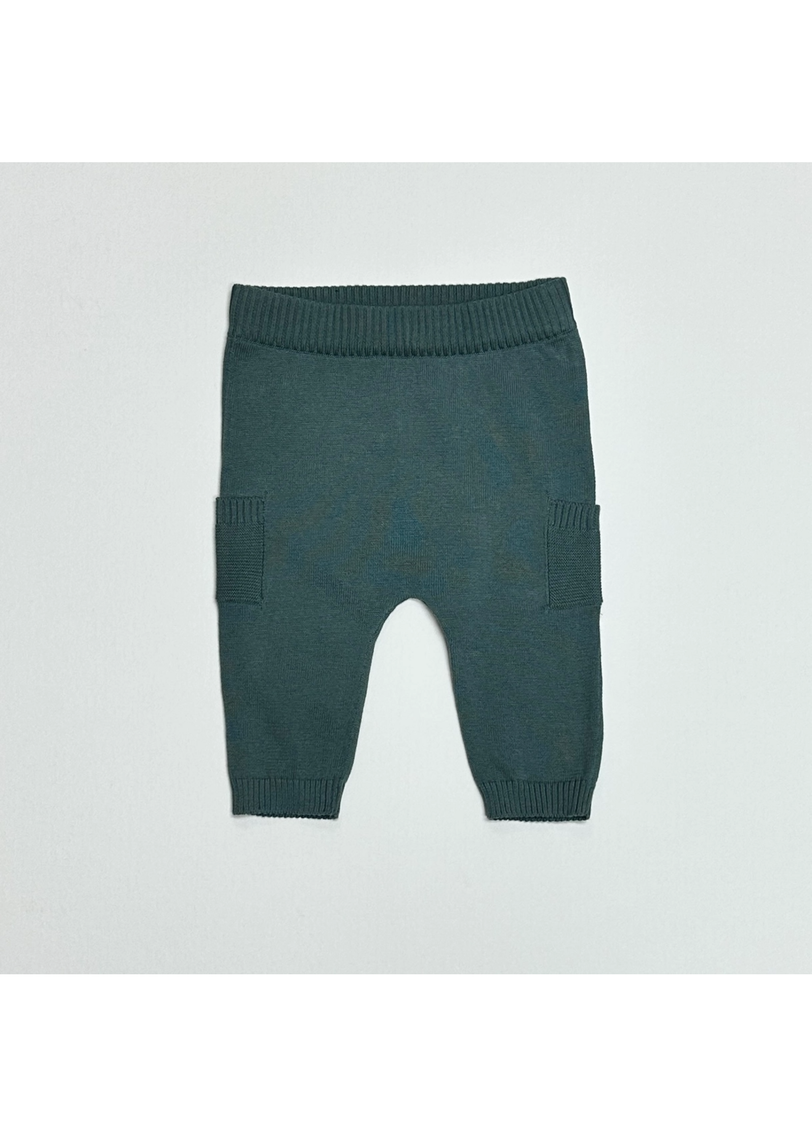 Viverano Baby Side Pocket Sweater Knit Pants - Teal Blue