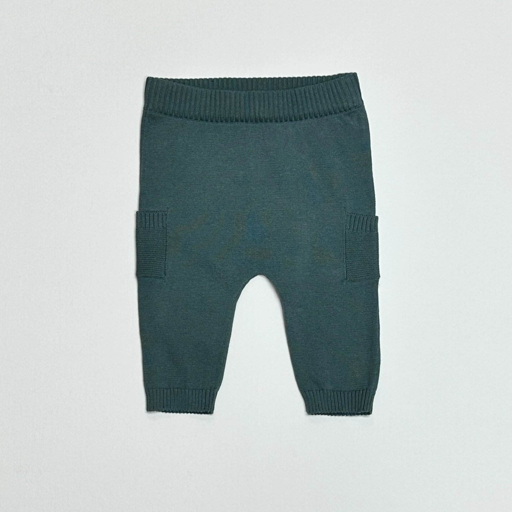Viverano Baby Side Pocket Sweater Knit Pants - Teal Blue