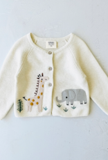 Viverano Animal Safari Embroidered Baby Cardigan Sweater