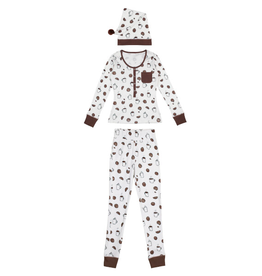 L'oved Baby Women's Lounge Set with Cap Waiting for Santa