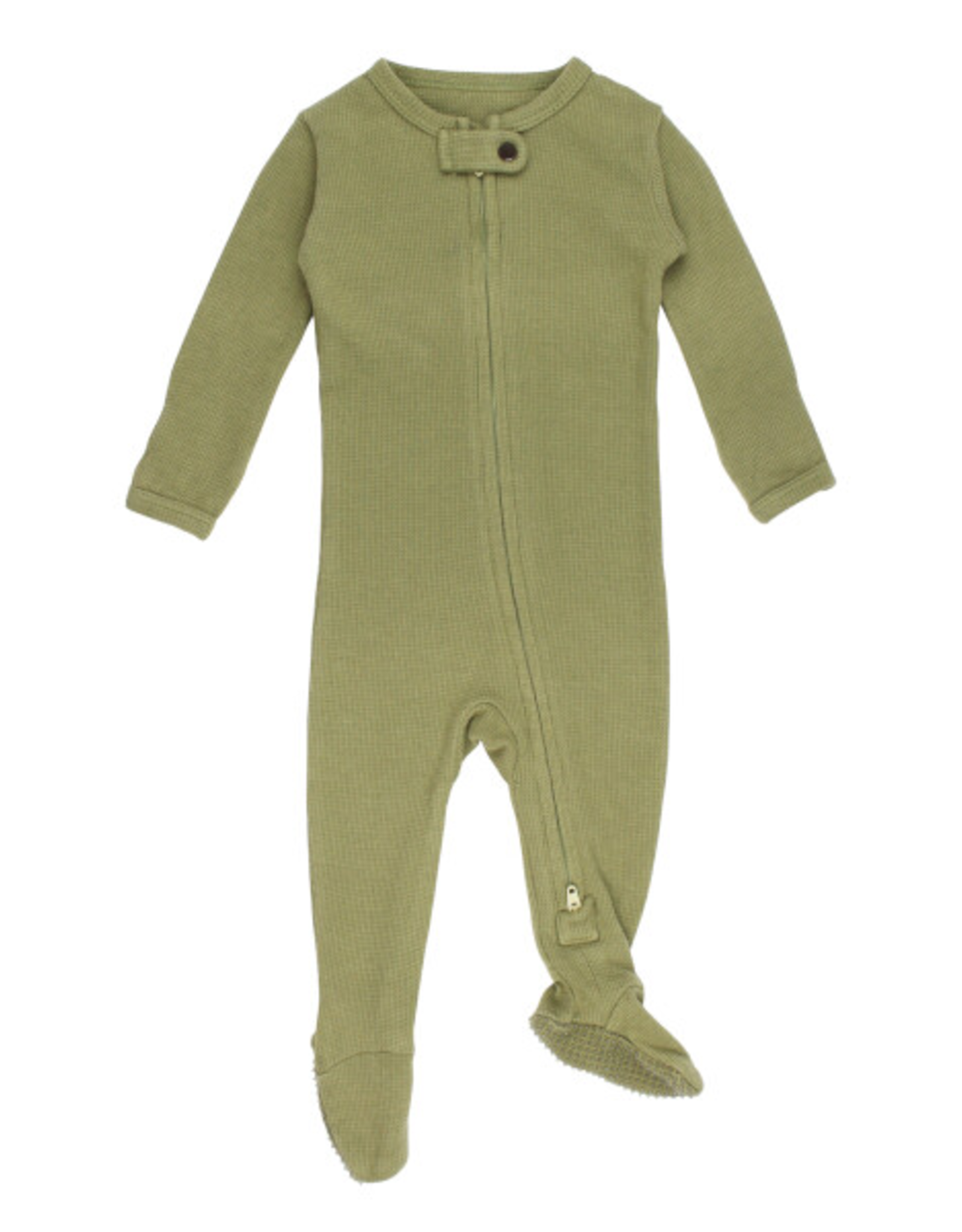 L'oved Baby Thermal Zipper Footie Sage