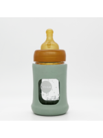 Hevea Wide Neck Baby Glass Bottle with Sleeve 150ML/5OZ Seafoam