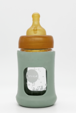 Hevea Wide Neck Baby Glass Bottle with Sleeve 150ML/5OZ Seafoam