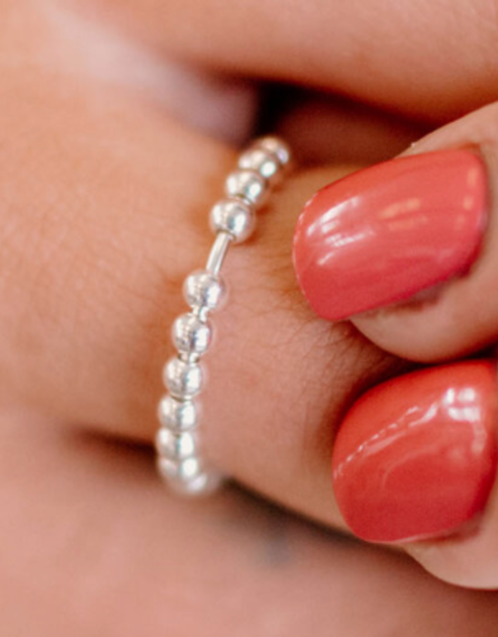 Favor Jewelry Mala Bead Ring Silver