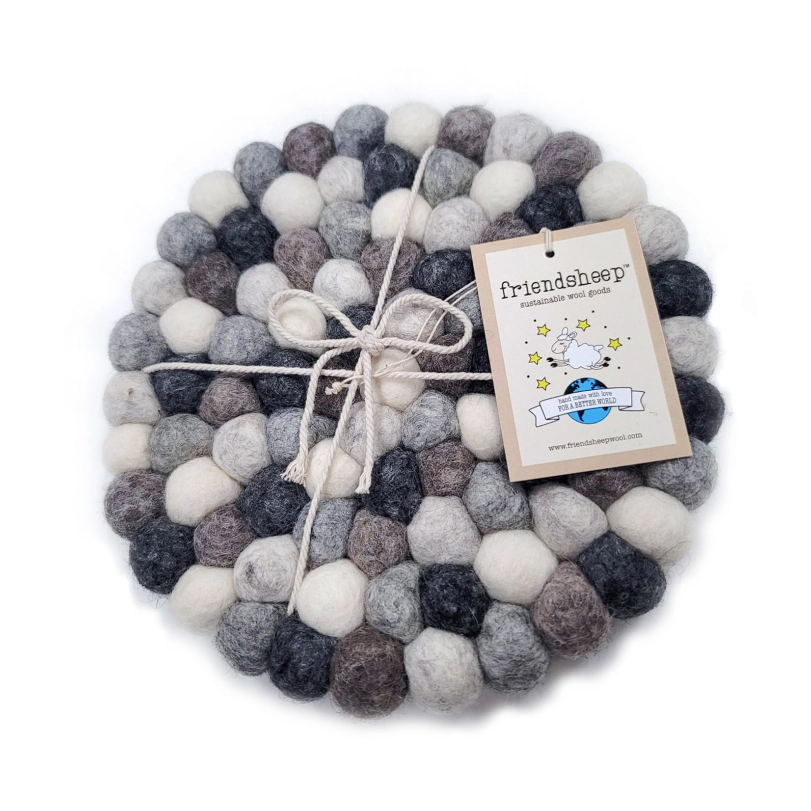 Friendsheep Wool Wool Trivet - Stone