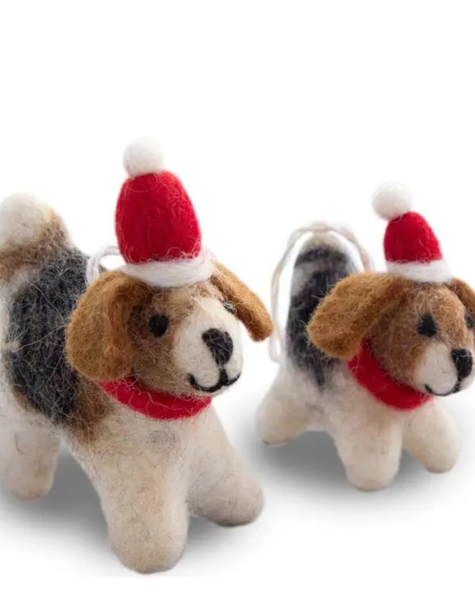 Friendsheep Wool Wool Ornament Santa's Helper Dog Large