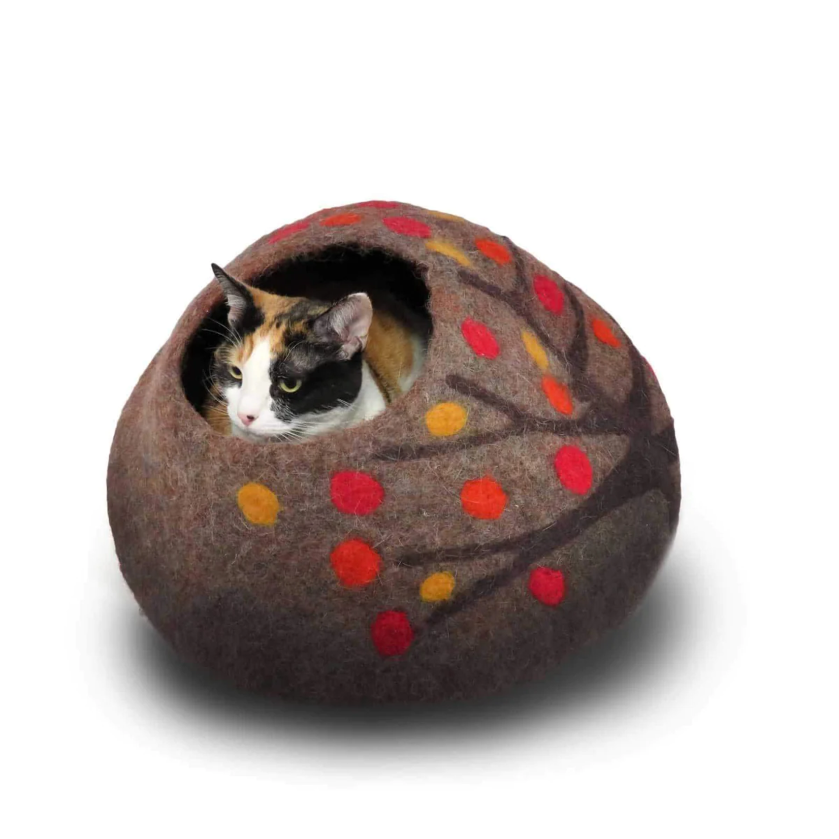 Friendsheep Wool Eco Wool Kitty Cave - Tree Motif