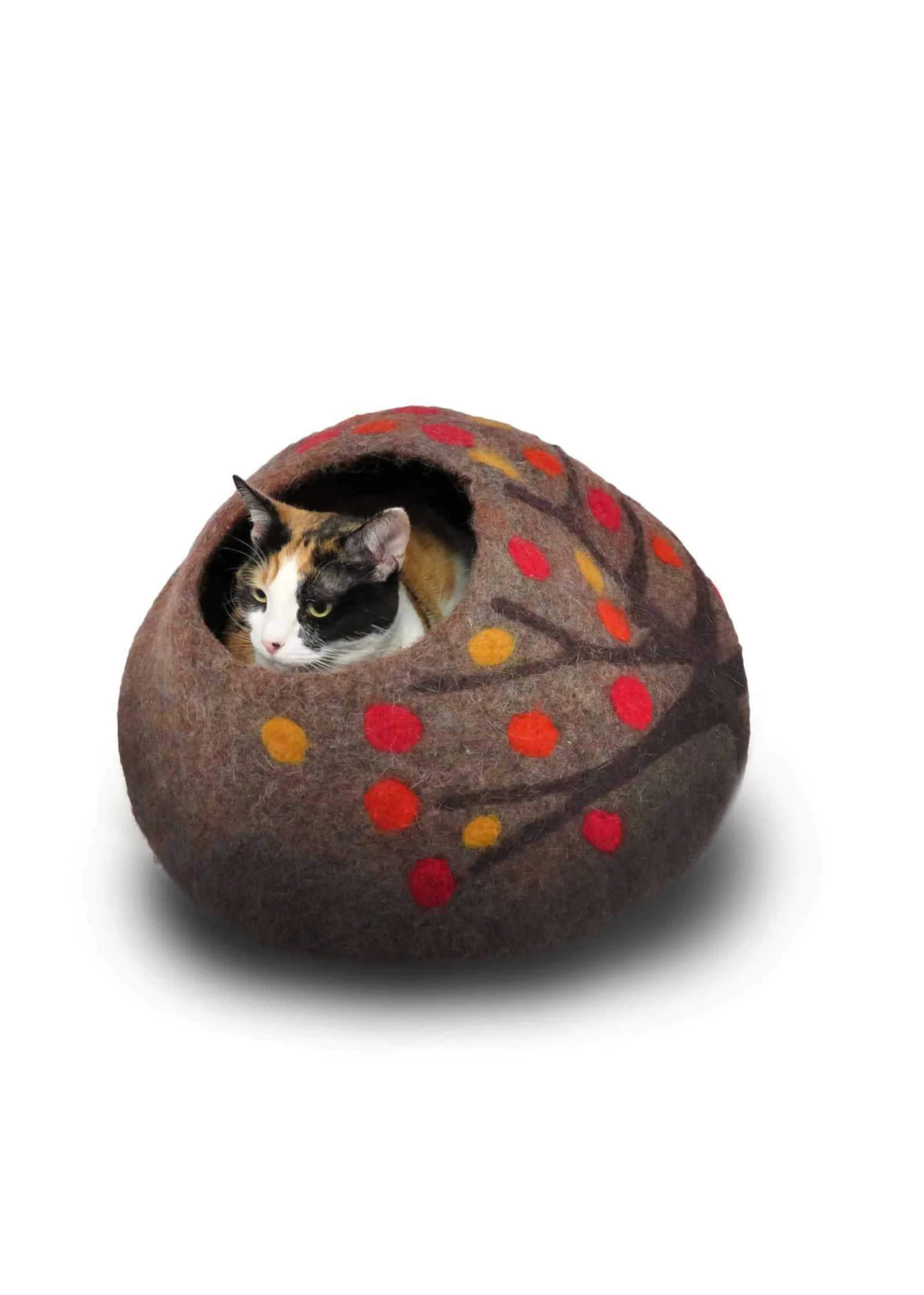 Friendsheep Wool Eco Wool Kitty Cave - Tree Motif