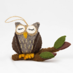 The Winding Road Felt Forest Animal Ornament - Owl