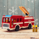 Mr. Ellie Pooh Wooden Fire Truck with Firefighters