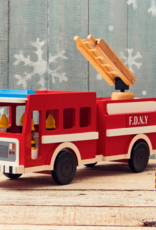 Mr. Ellie Pooh Wooden Fire Truck with Firefighters