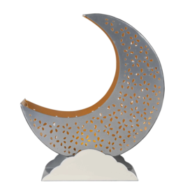 Silver Crescent Moon Candle Holder