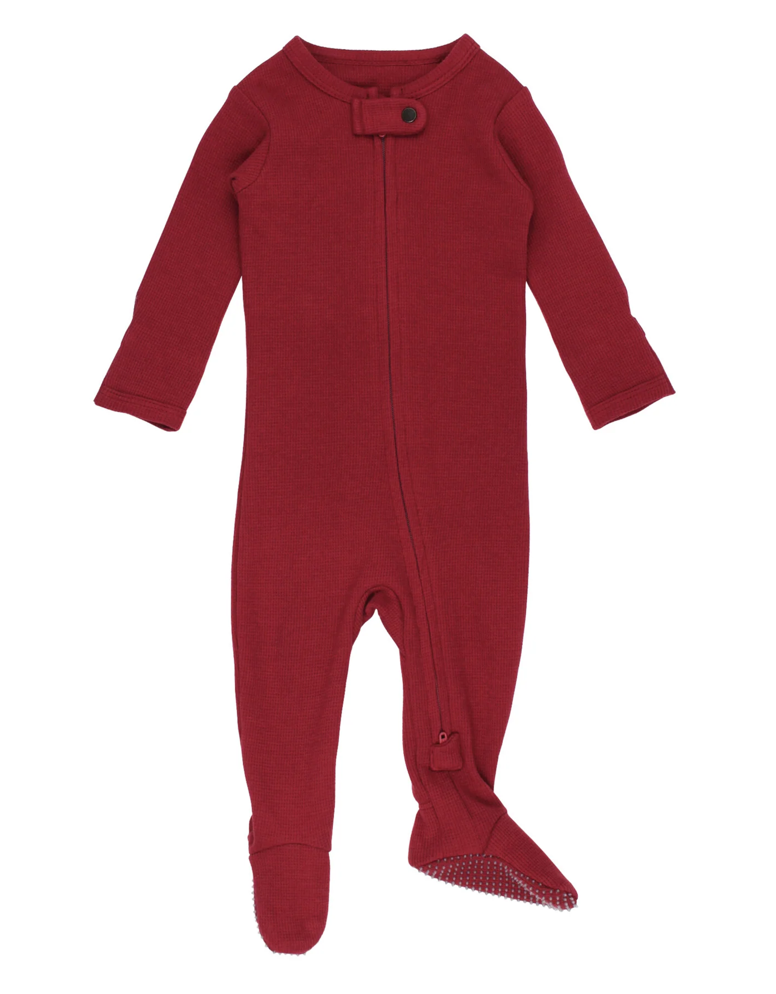 L'oved Baby Thermal Zipper Footie Crimson