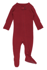 L'oved Baby Thermal Zipper Footie Crimson