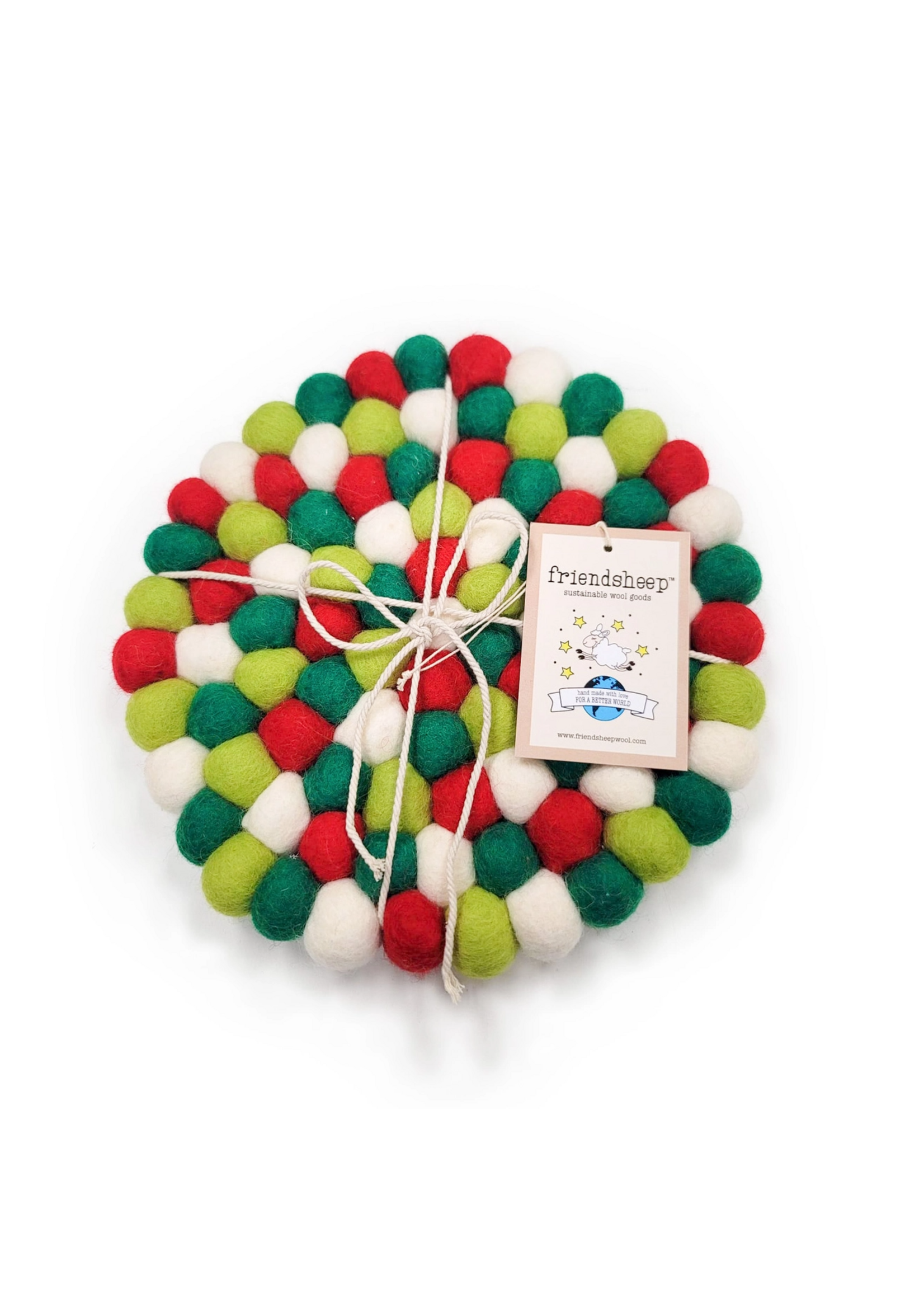 Friendsheep Wool Wool Trivet - North Pole