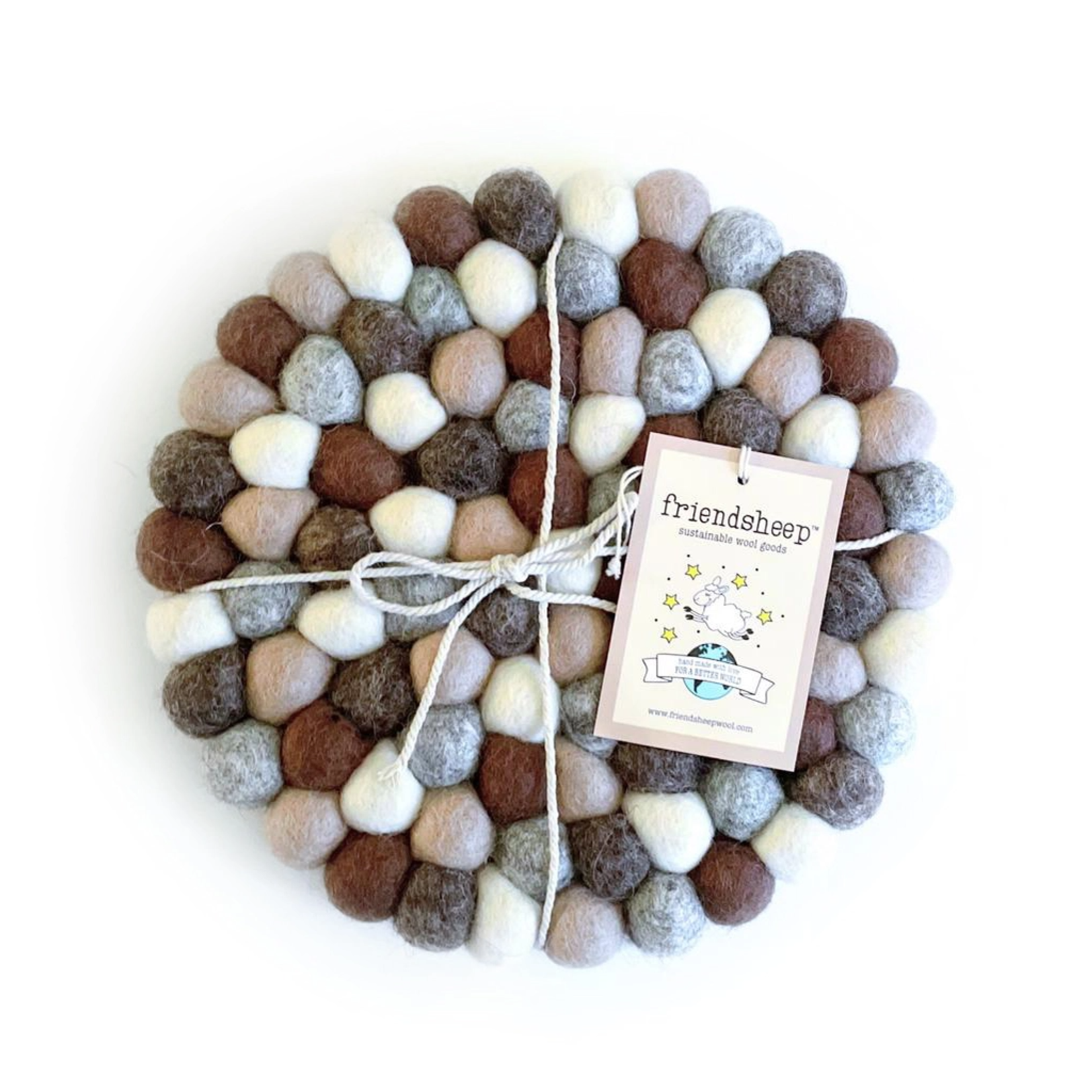Friendsheep Wool Wool Trivet - Earth Tones