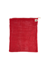 Organic Cotton Net Produce Bags Large- 12" x 15" - Chili Red