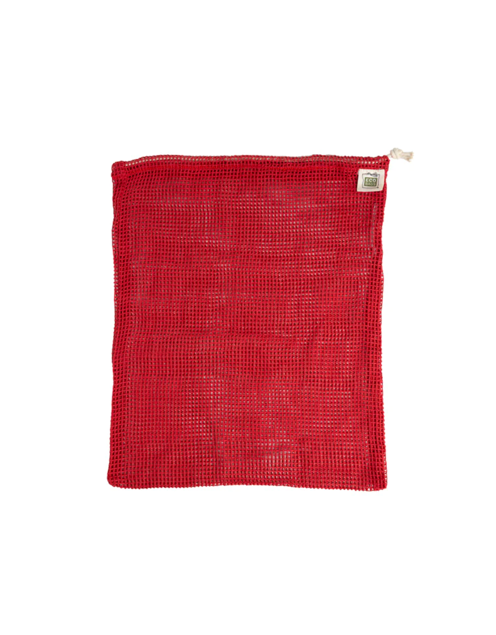 Organic Cotton Net Produce Bags Large- 12" x 15" - Chili Red