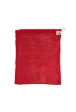 Organic Cotton Net Produce Bags Medium- 10" x 12" - Chili Red