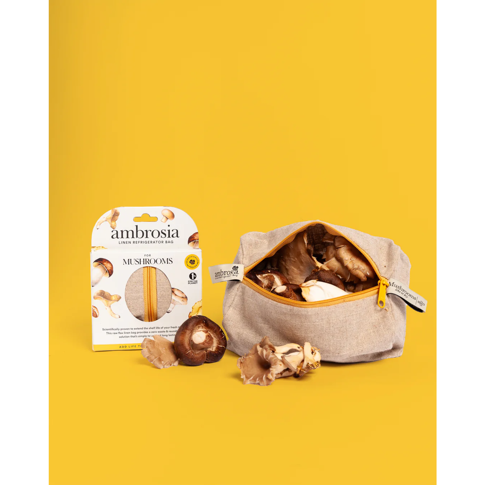 Ambrosia European Flax Linen Produce Bag  - Mushrooms