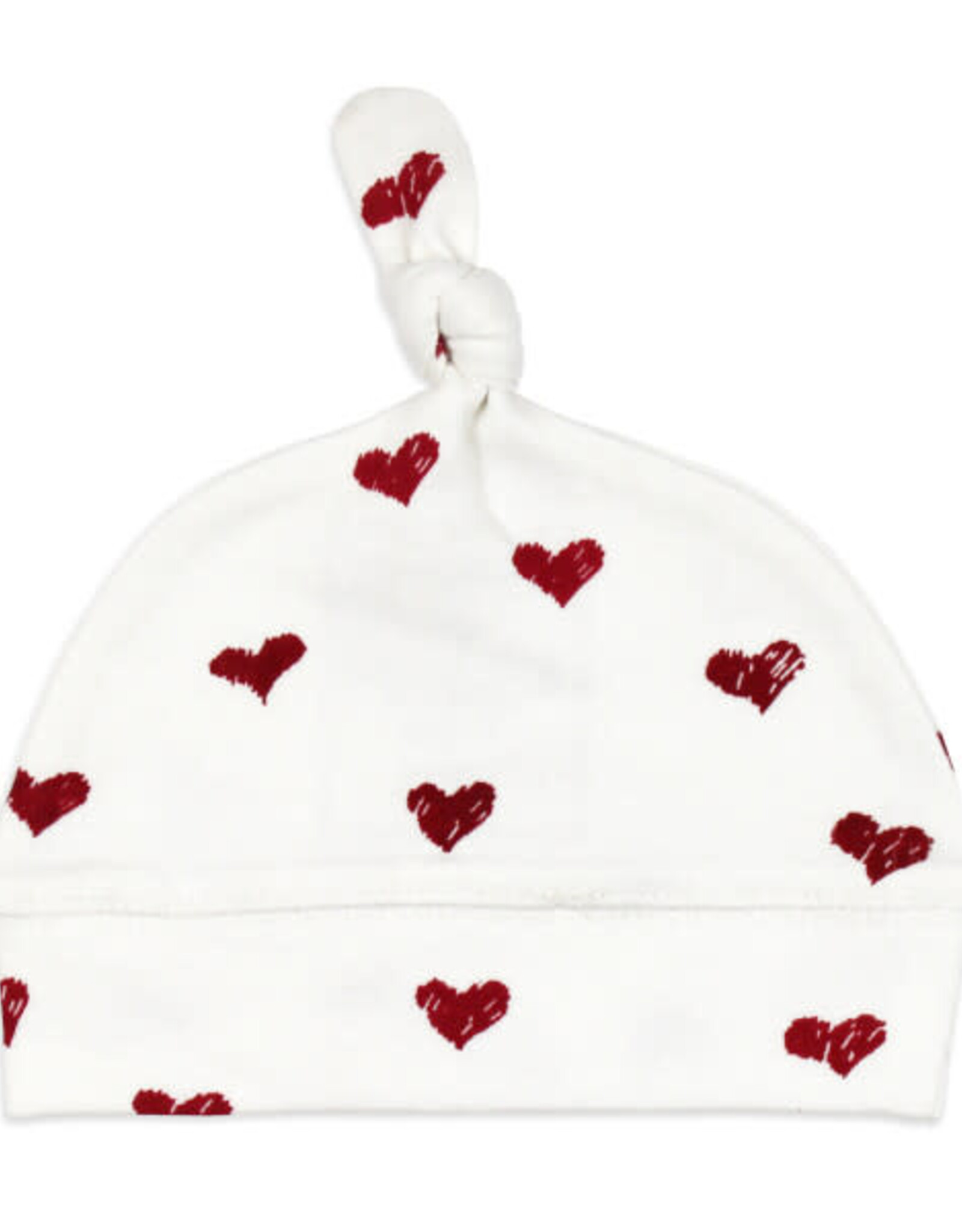 L'oved Baby Knot Hat Crimson Hearts