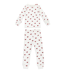 L'oved Baby PJ Set Crimson Hearts