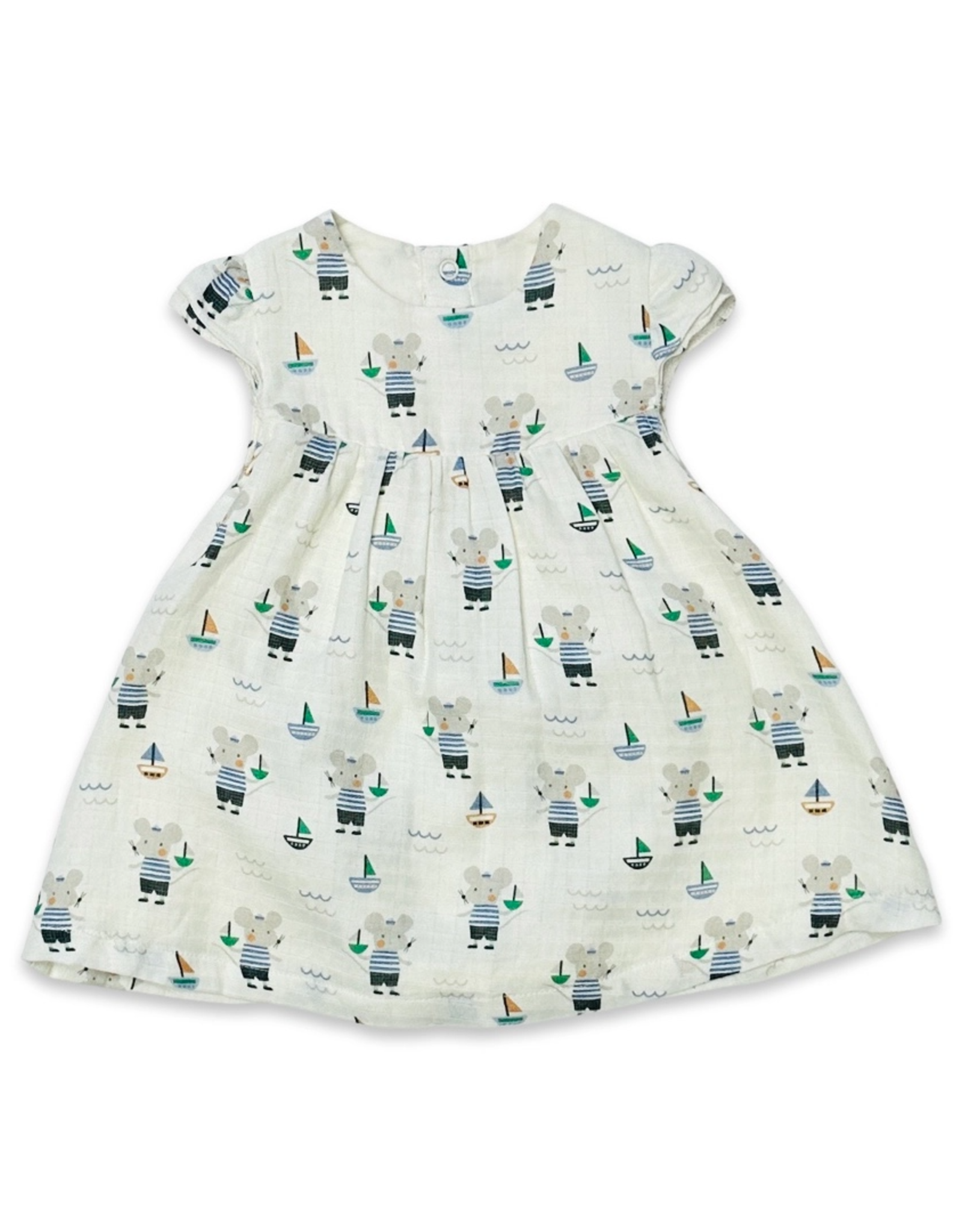 Viverano Mouse Cap Sleeve Baby Dress + Bloomer Set