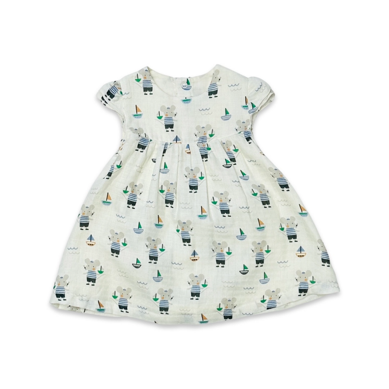 Viverano Mouse Cap Sleeve Baby Dress + Bloomer Set