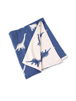 Viverano Knitted Dino Blanket - Blue & White