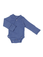 L'oved Baby Long Sleeve Kimono Bodysuit - Slate