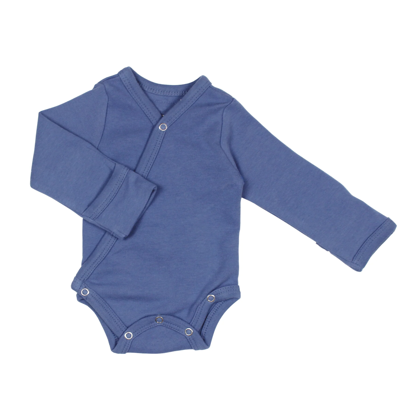 L'oved Baby Long Sleeve Kimono Bodysuit - Slate