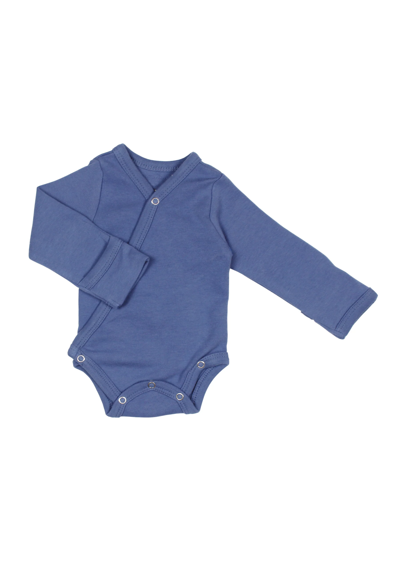 L'oved Baby Long Sleeve Kimono Bodysuit - Slate