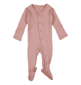 L'oved Baby Organic Snap Footie Mauve