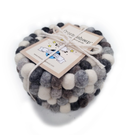 Friendsheep Wool Wool Coasters - Stone