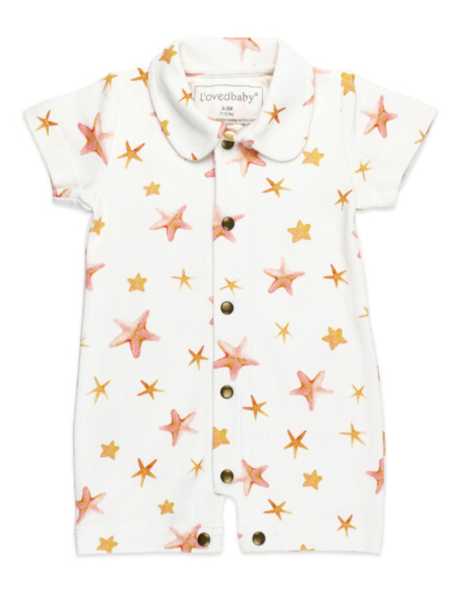 L'oved Baby Short Sleeve Coverall Starfish