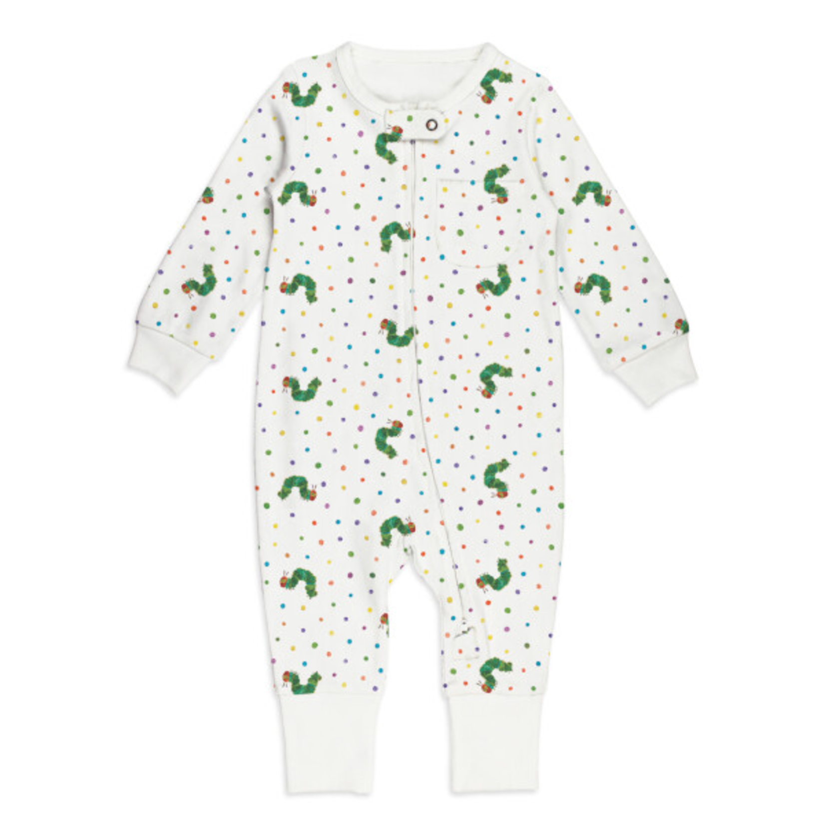 L'oved Baby Footless Zipper Romper - Caterpillar