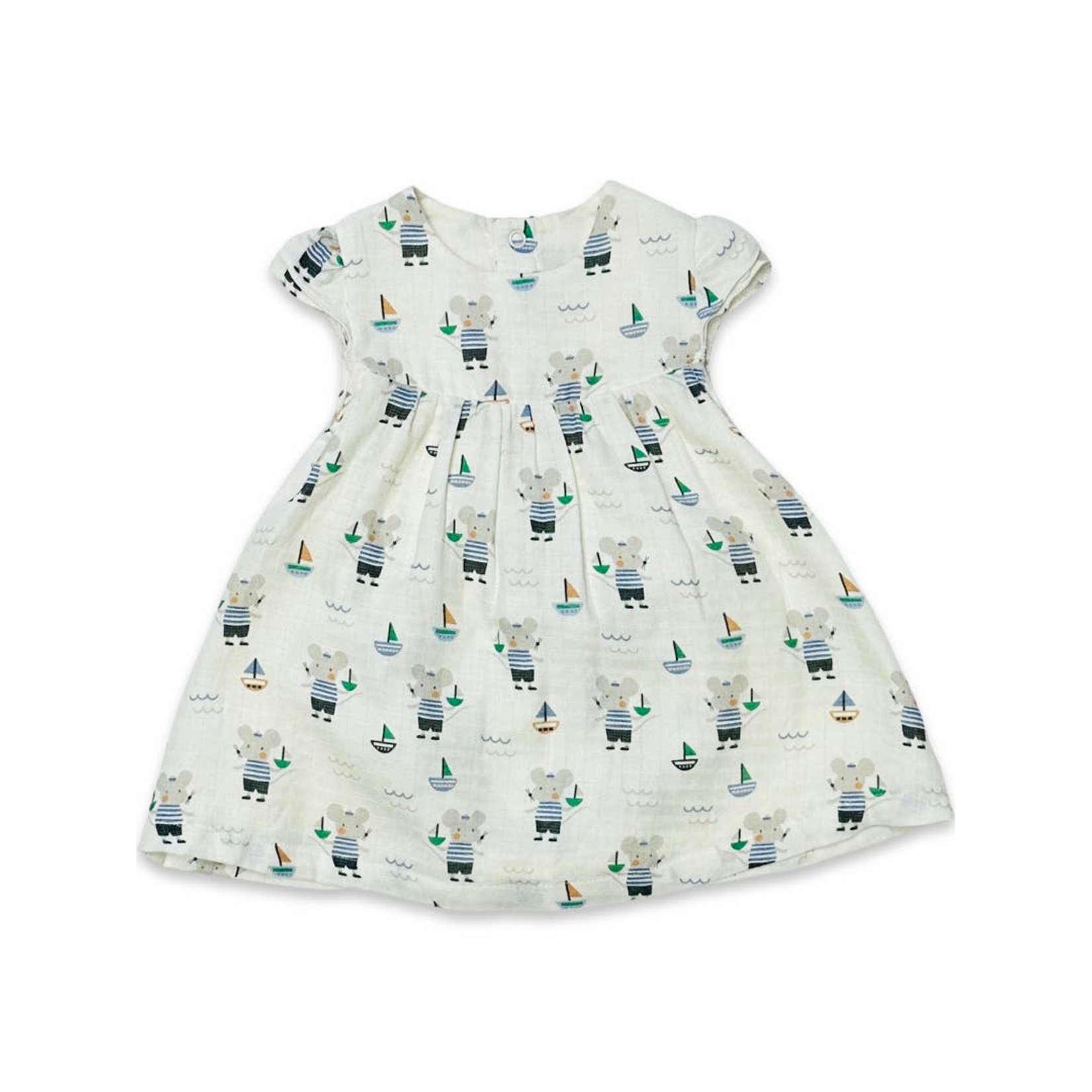 Viverano Mouse Cap Sleeve Baby Dress + Bloomer Set