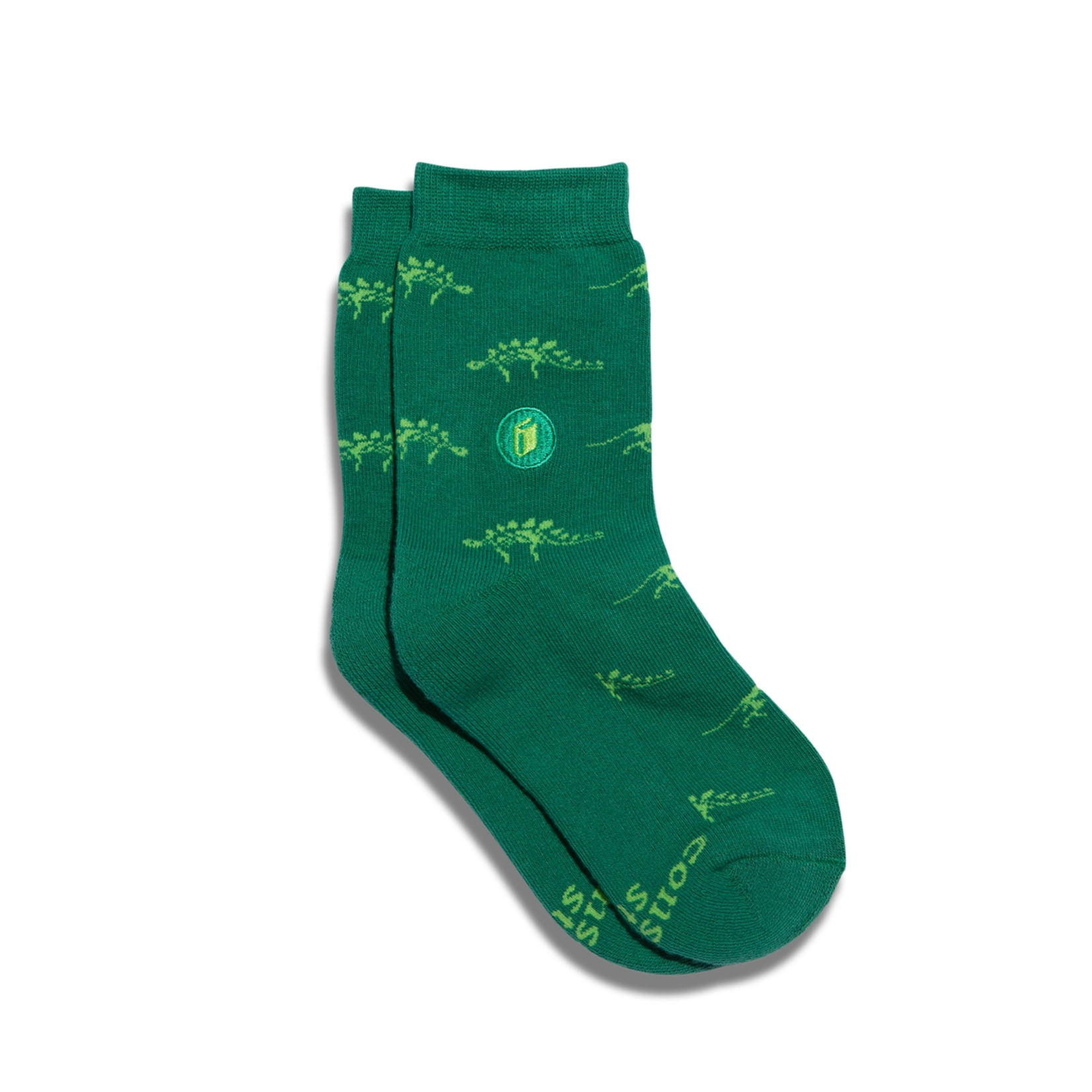 Conscious Step Children’s Socks That Give Books (Green Dinosaurs)
