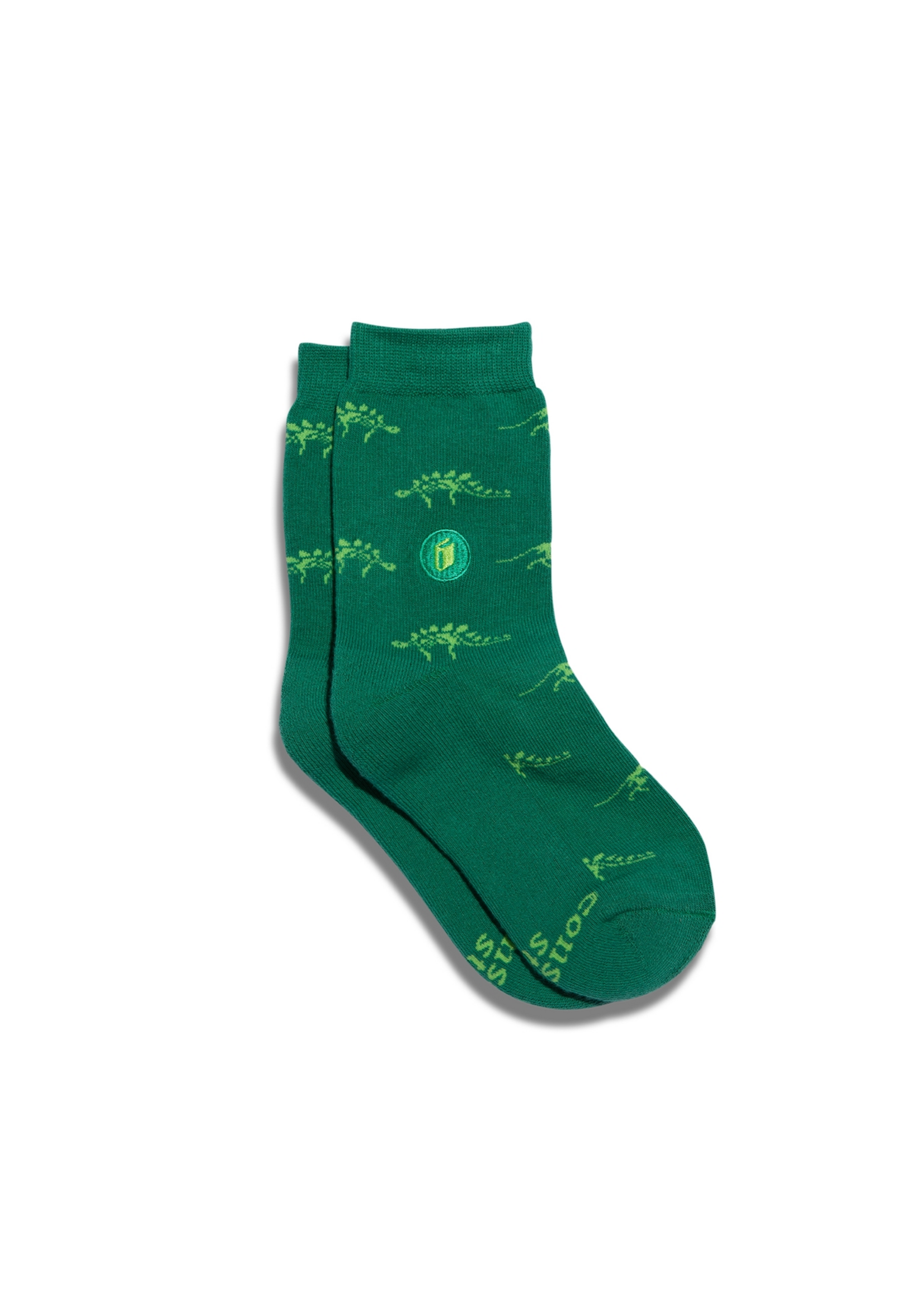 Conscious Step Children’s Socks That Give Books (Green Dinosaurs)