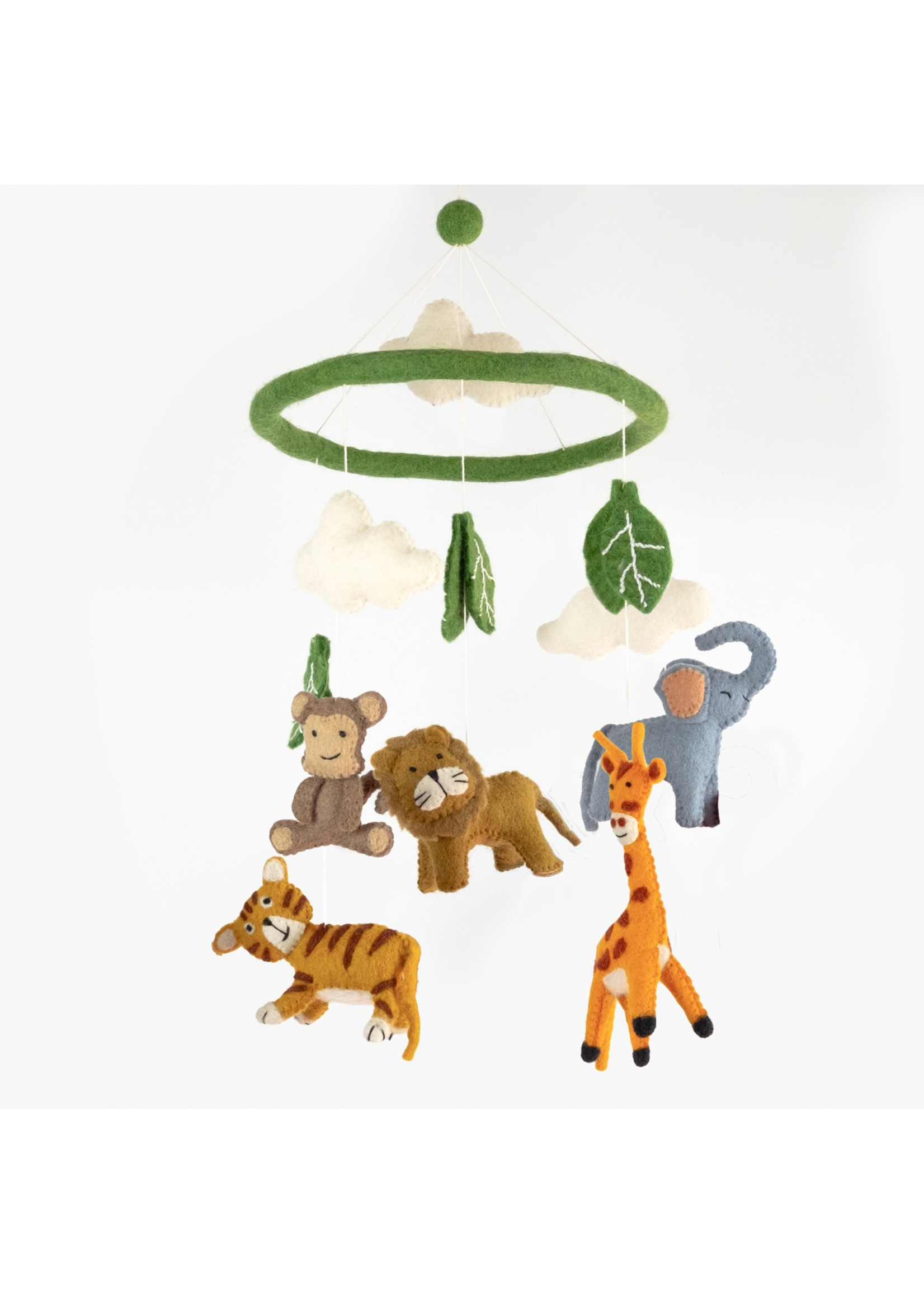 The Winding Road Wool Mobile - Baby Jungle Animals
