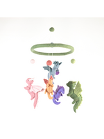 The Winding Road Wool Mobile - Pastel Baby Dragons