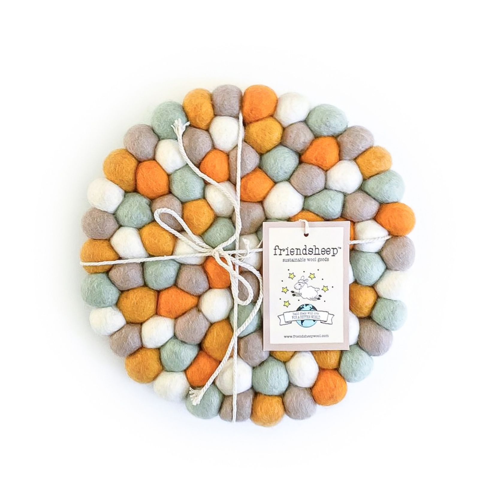 Friendsheep Wool Wool Trivet - Pumpkin Patch