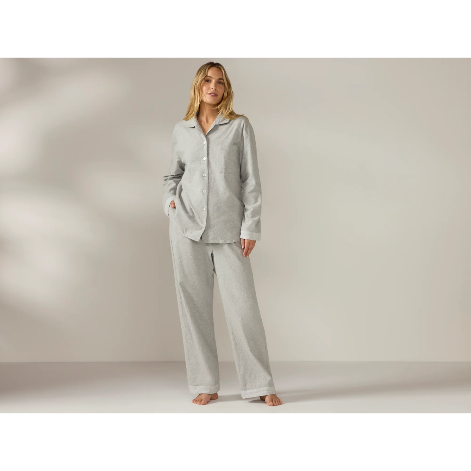 Cloud Brush Flannel Pajama Set - Gray Heather