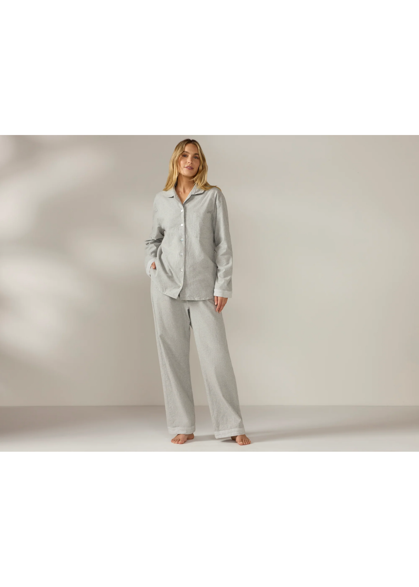 Cloud Brush Flannel Pajama Set - Gray Heather