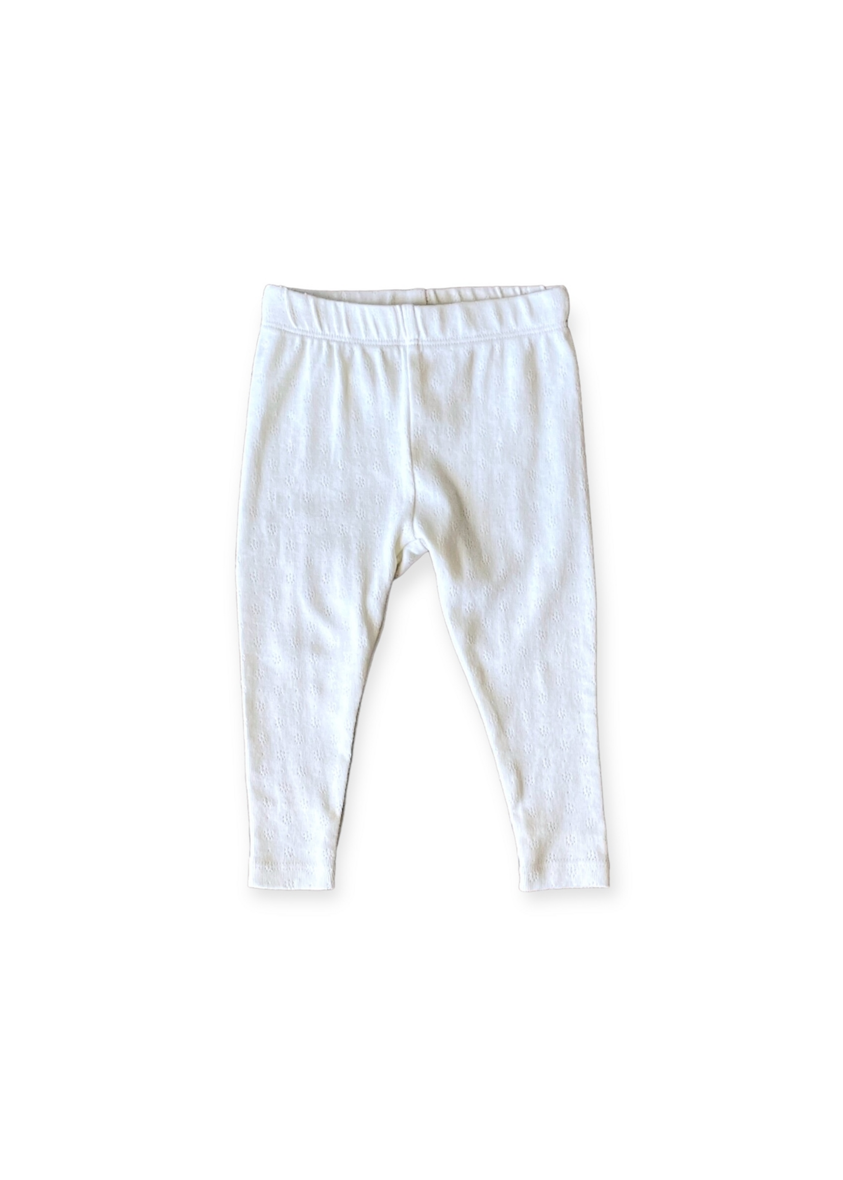 Viverano Pointelle Baby Legging - Soft White